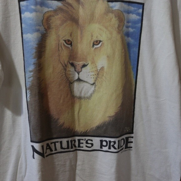 Human-I-tees Vintage 1995 White Lion Graphic Single Stitch Tshirt XL - Picture 3 of 12